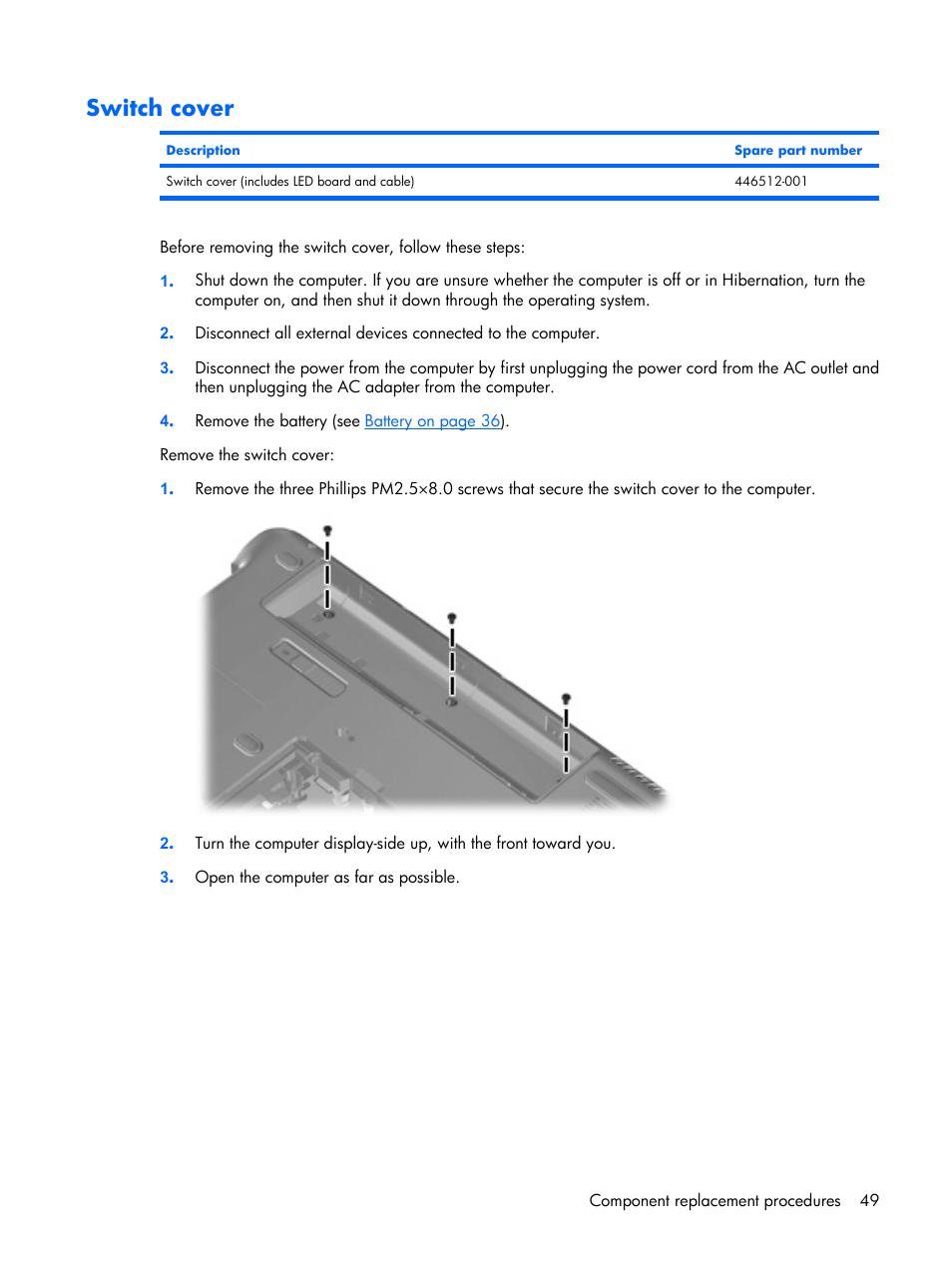 Switch cover | HP PAVILION DX6500 User Manual | Page 57 / 142