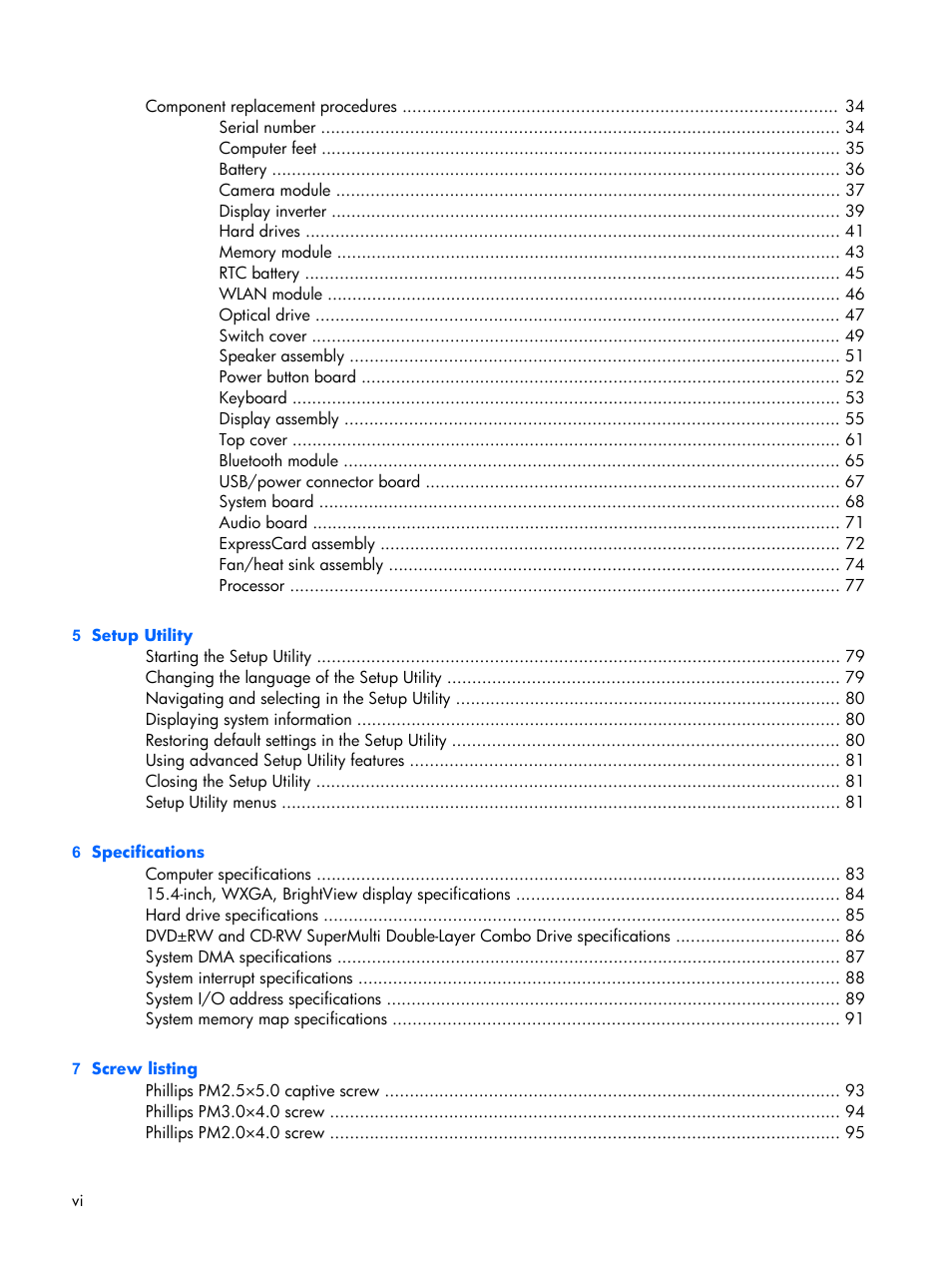 HP PAVILION DX6500 User Manual | Page 6 / 142