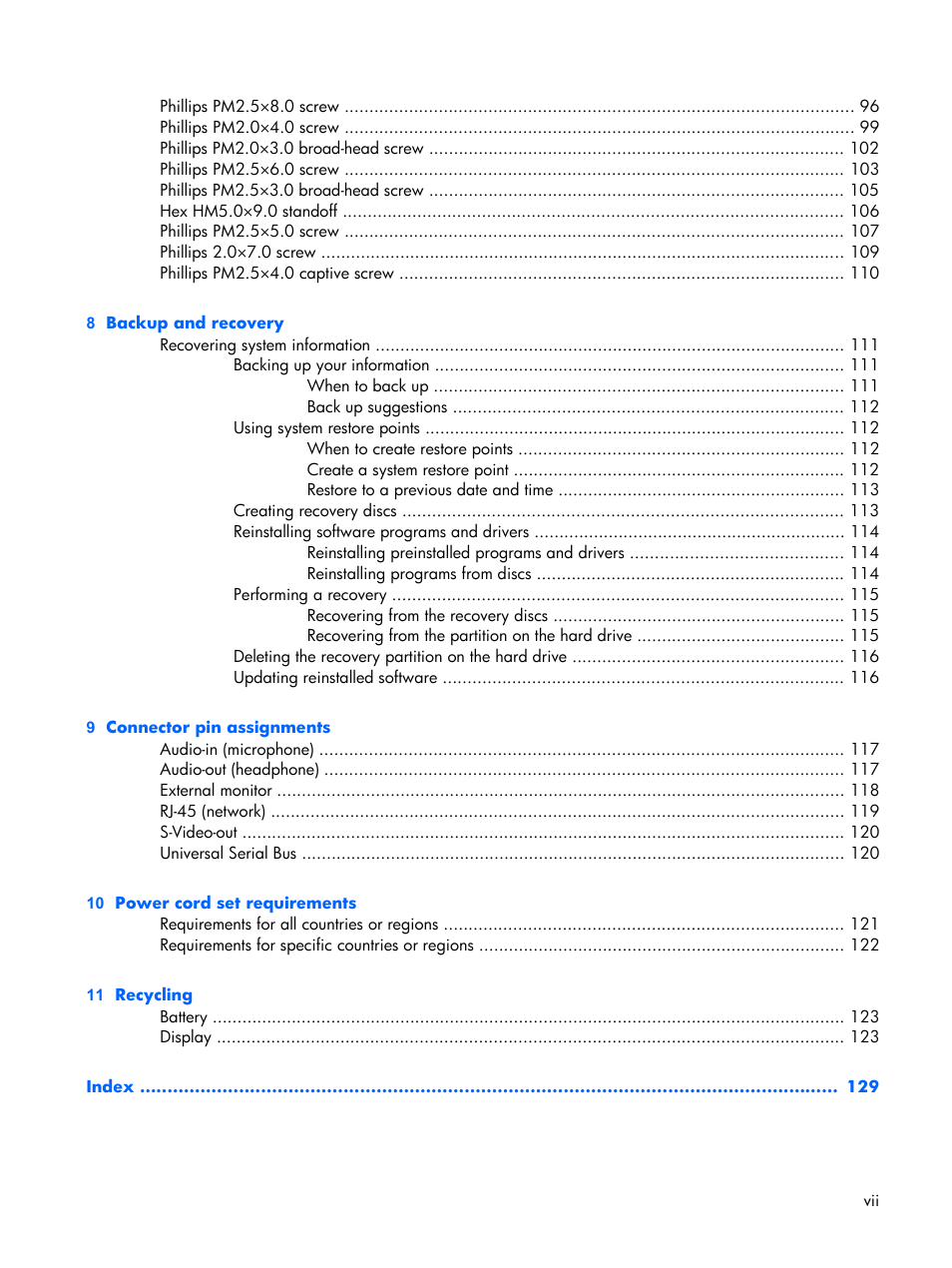 HP PAVILION DX6500 User Manual | Page 7 / 142