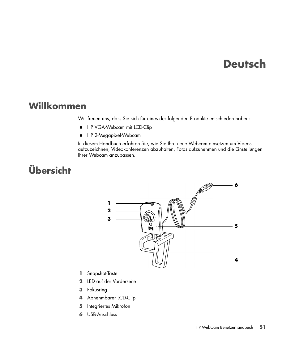 Deutsch, Willkommen, Übersicht | Deutsch willkommen übersicht | HP Version 3.0 User Manual | Page 57 / 114