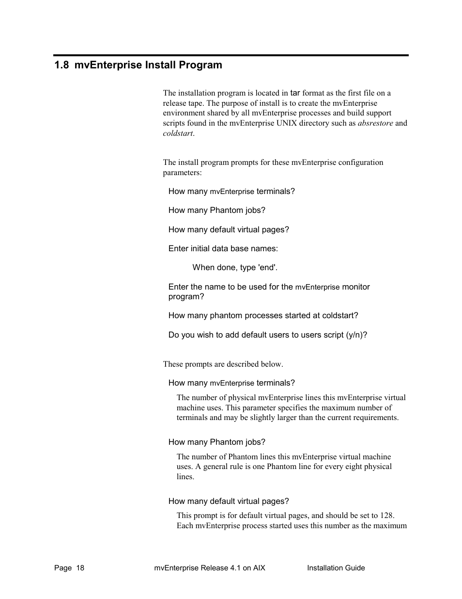Mventerprise install program, 8 mventerprise install program | HP Raining DataCorp. mvEnterprise User Manual | Page 20 / 64