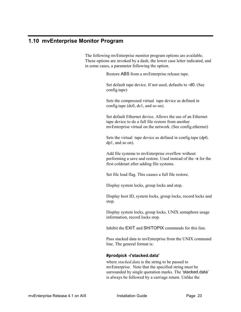 Mventerprise monitor program, 10 mventerprise monitor program | HP Raining DataCorp. mvEnterprise User Manual | Page 25 / 64