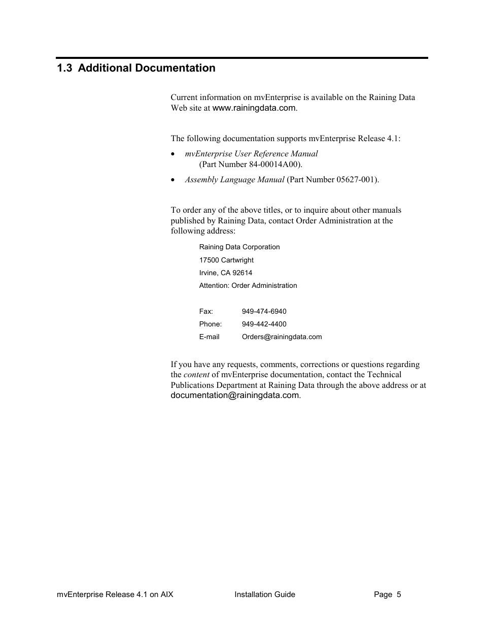 Additional documentation, 3 additional documentation | HP Raining DataCorp. mvEnterprise User Manual | Page 7 / 64