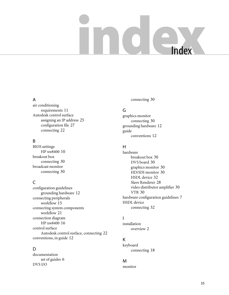 Index | HP XW8400 User Manual | Page 39 / 40