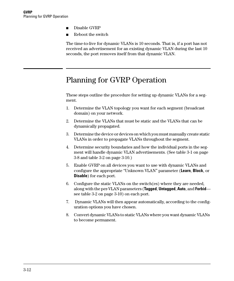 Planning for gvrp operation | HP 5400ZL User Manual | Page 114 / 450