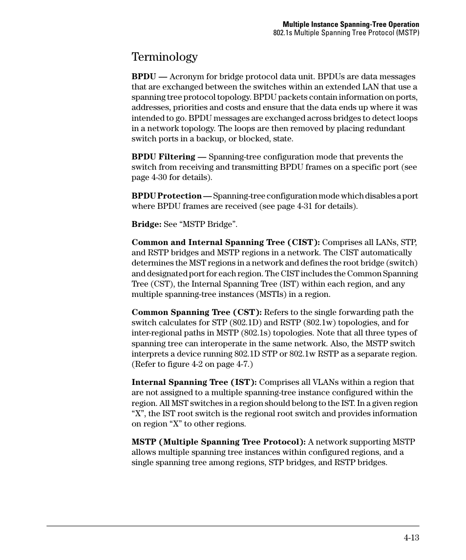 Terminology, Terminology -13 | HP 5400ZL User Manual | Page 135 / 450