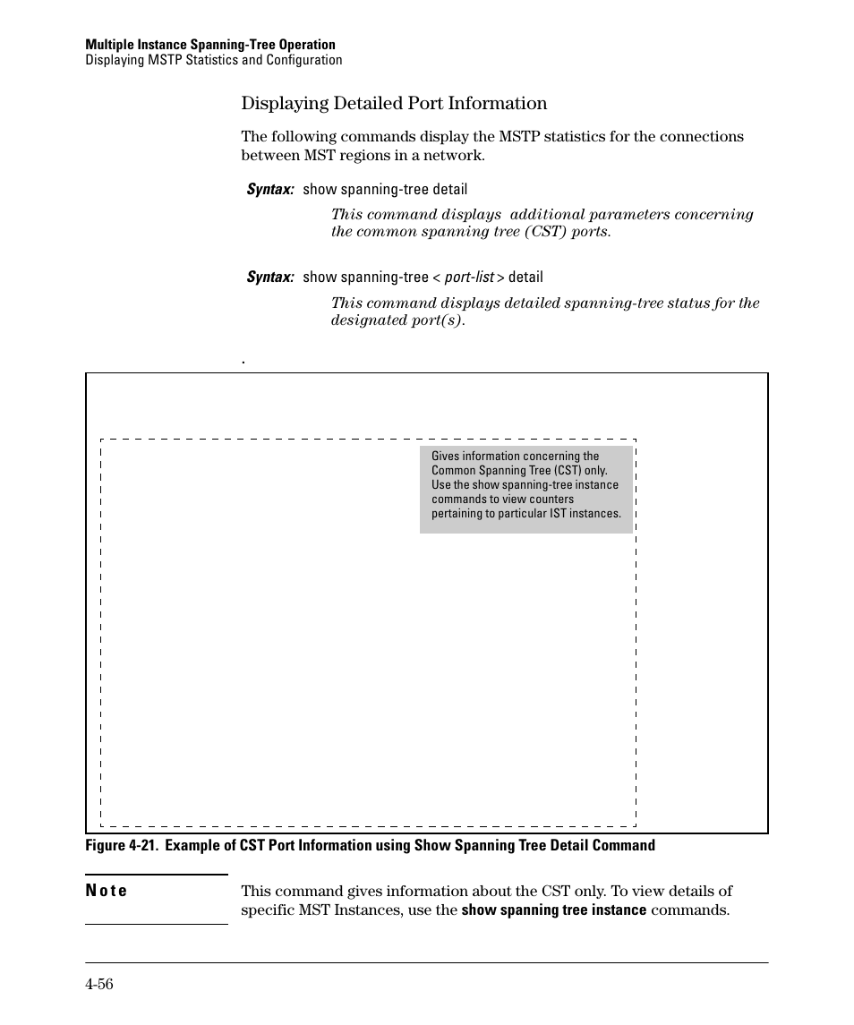Displaying detailed port information, Displaying detailed port information -56 | HP 5400ZL User Manual | Page 178 / 450