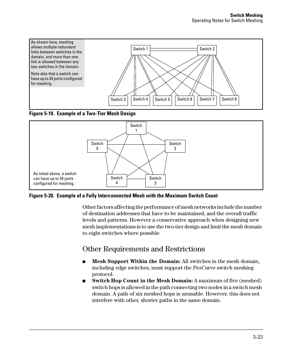 Other requirements and restrictions, Other requirements and restrictions -23 | HP 5400ZL User Manual | Page 221 / 450