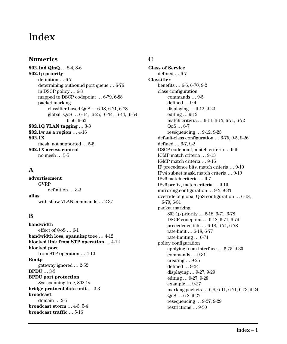 Index, Numerics | HP 5400ZL User Manual | Page 437 / 450