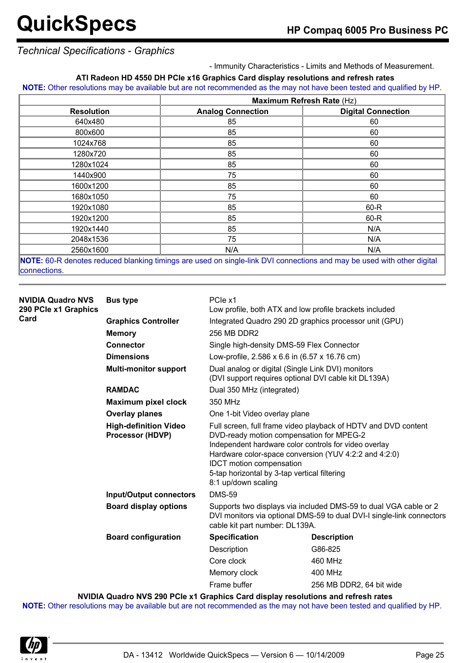 Quickspecs | HP COMPAQ 6005 User Manual | Page 25 / 44