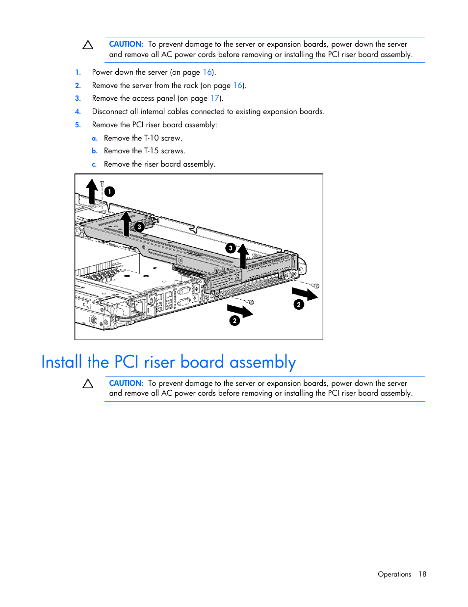 Install the pci riser board assembly | HP PROLIANT DL320 G6 User Manual | Page 18 / 105