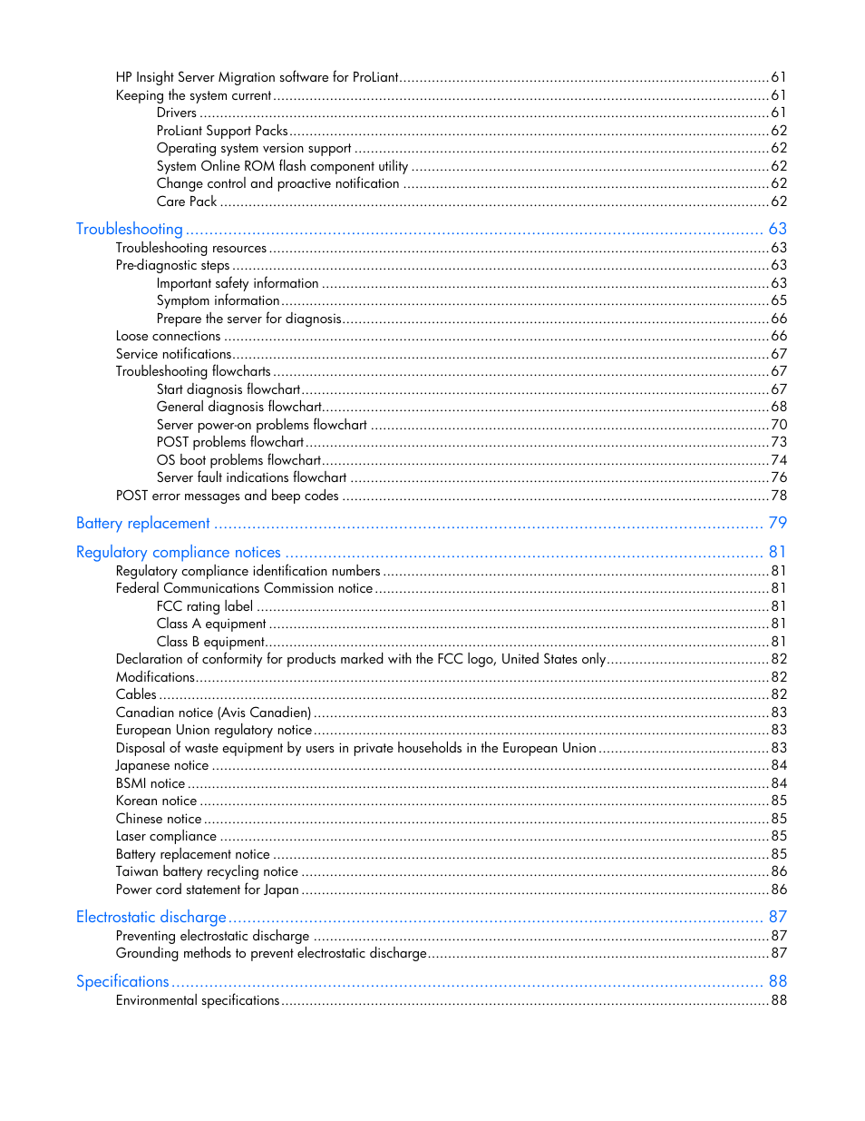 HP PROLIANT DL320 G6 User Manual | Page 5 / 105