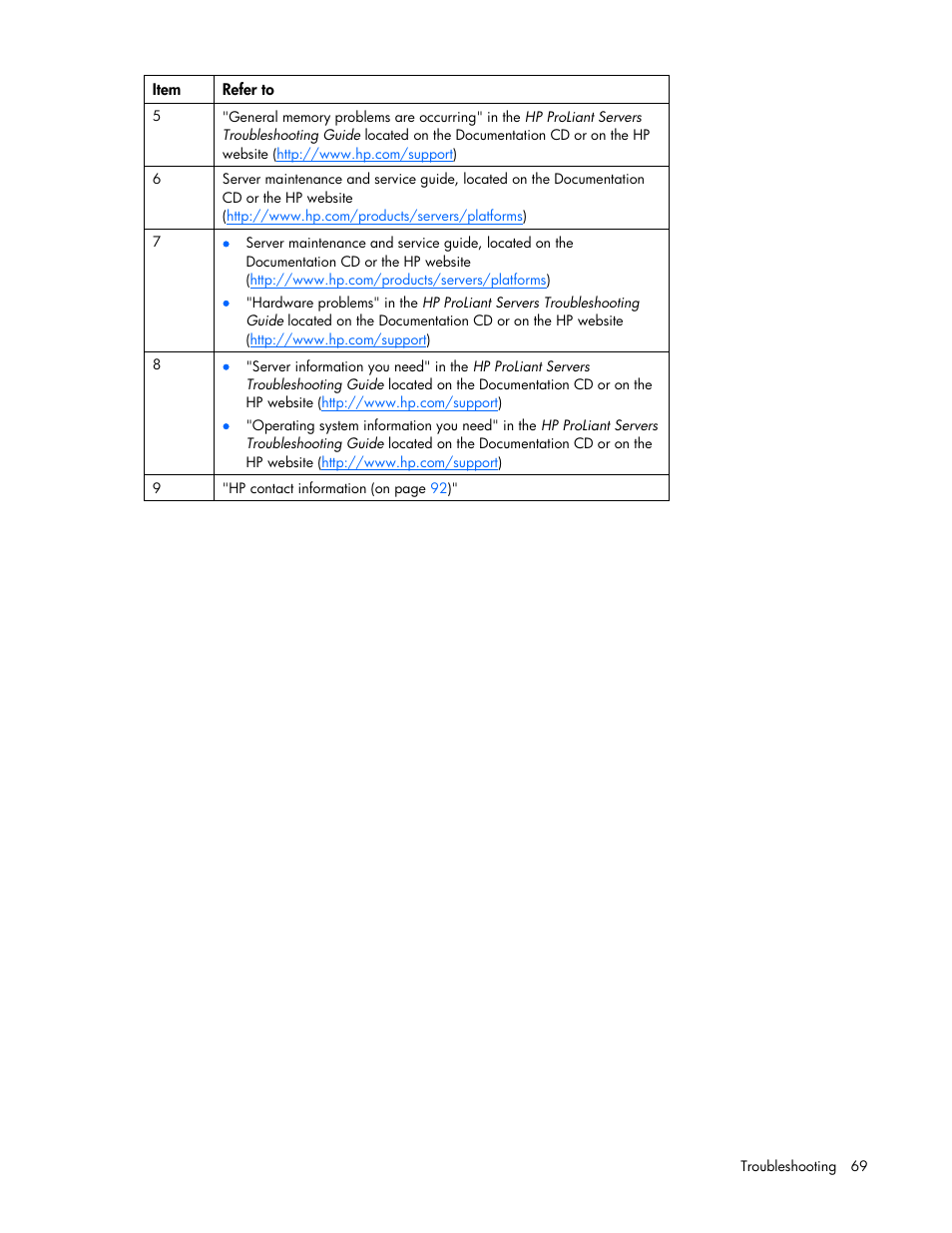 HP PROLIANT DL320 G6 User Manual | Page 69 / 105