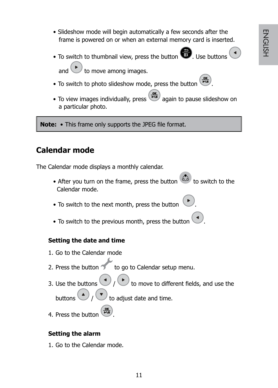 Calendar mode | HP DF808 User Manual | Page 13 / 23