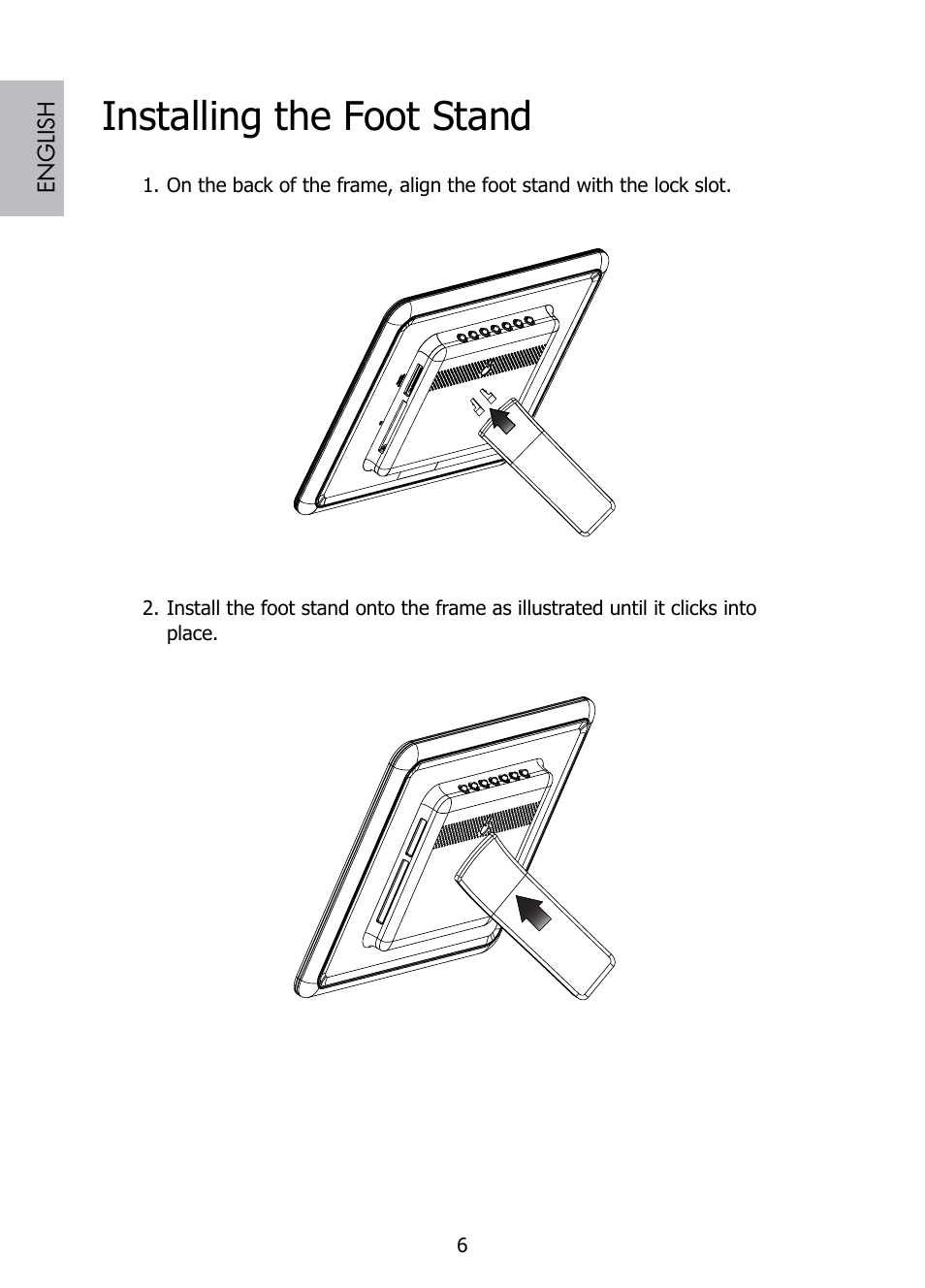 Installing the foot stand | HP DF808 User Manual | Page 8 / 23