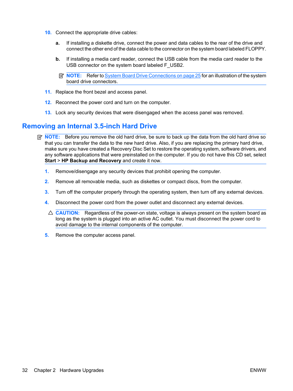 Removing an internal 3.5-inch hard drive | HP DX7500 User Manual | Page 38 / 58