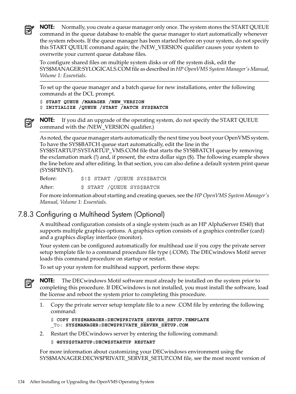 3 configuring a multihead system (optional) | HP BA322 90087 User Manual | Page 134 / 346