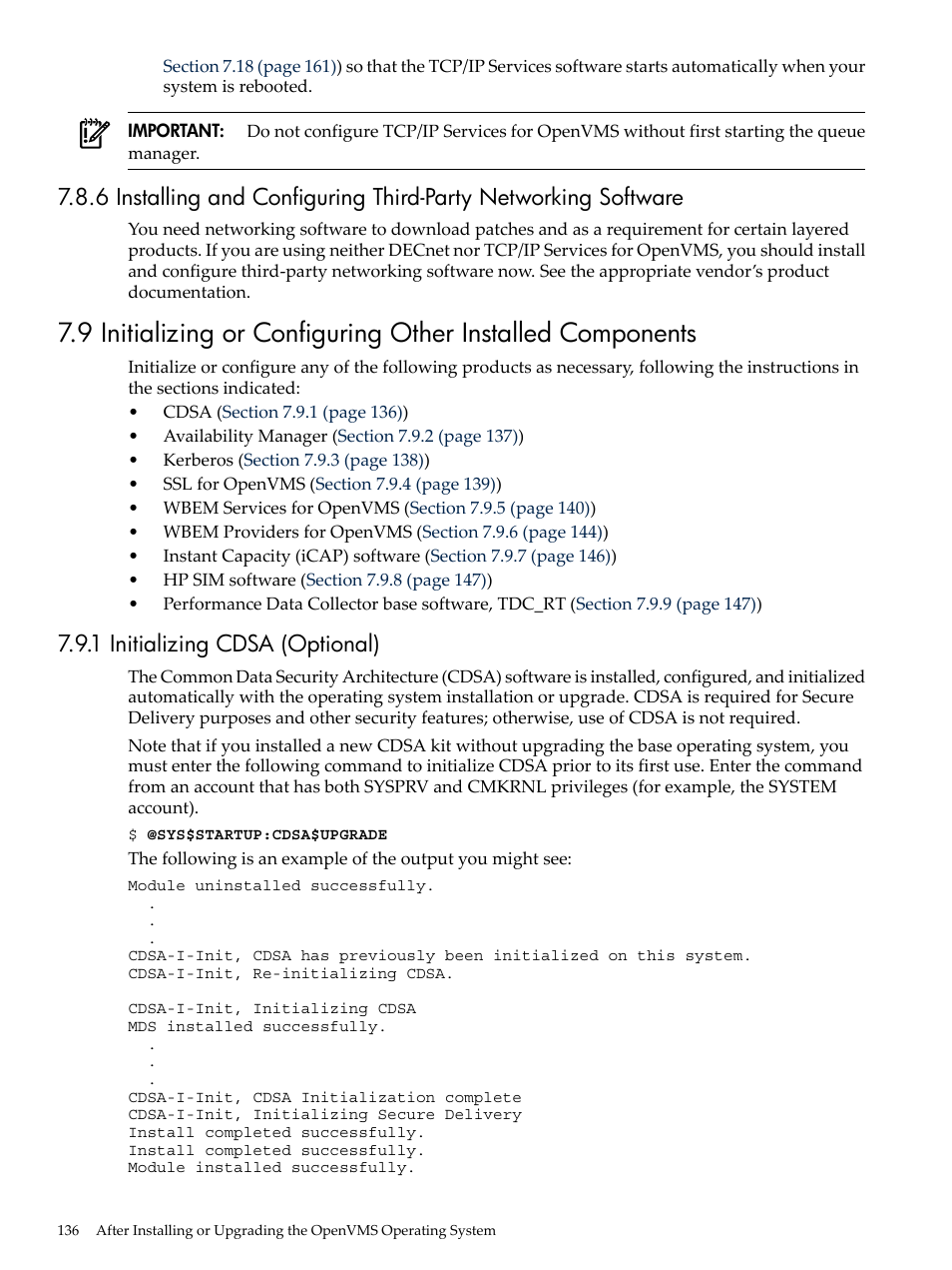 1 initializing cdsa (optional) | HP BA322 90087 User Manual | Page 136 / 346