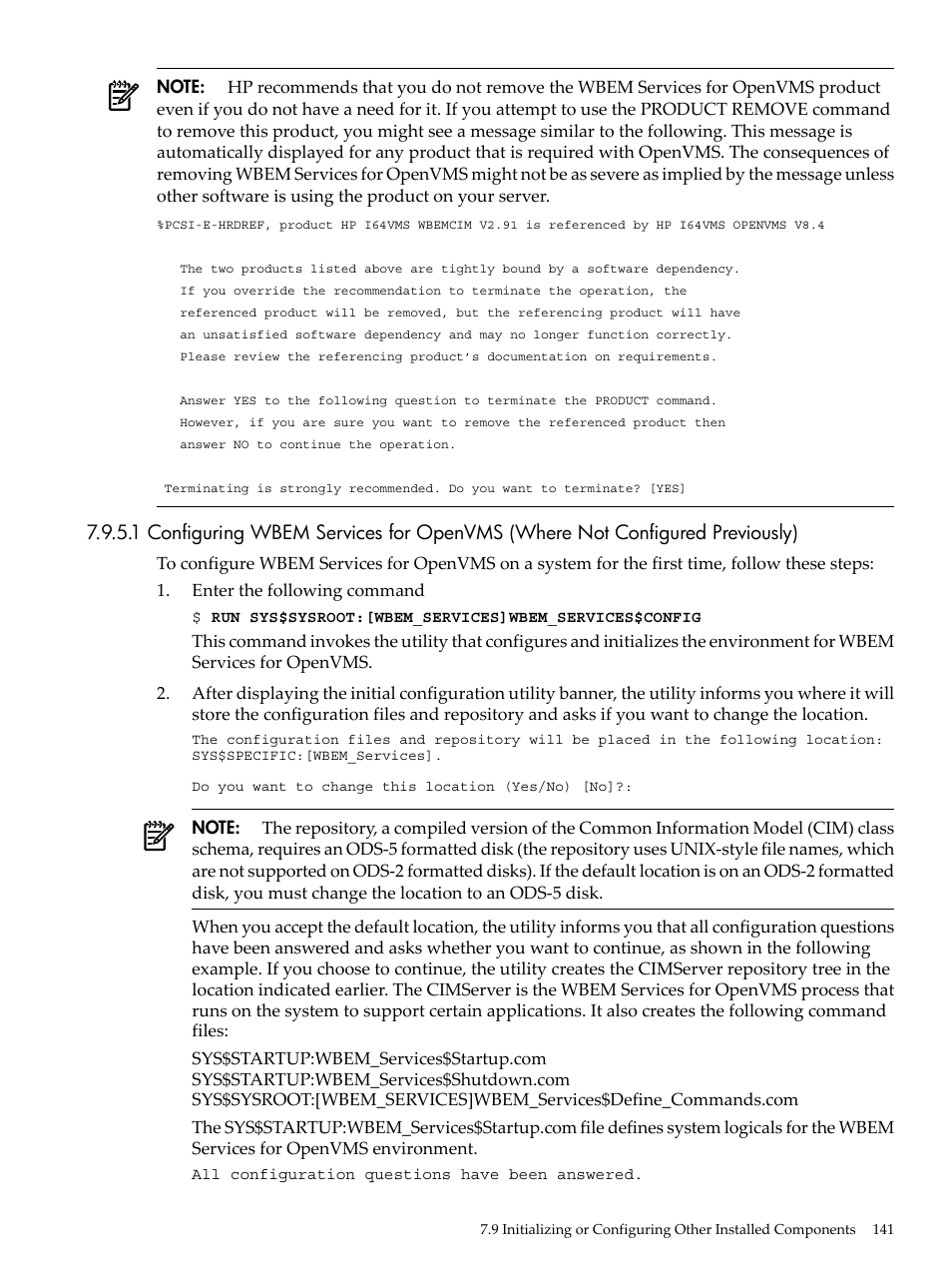 Section 7.9.5.1 | HP BA322 90087 User Manual | Page 141 / 346