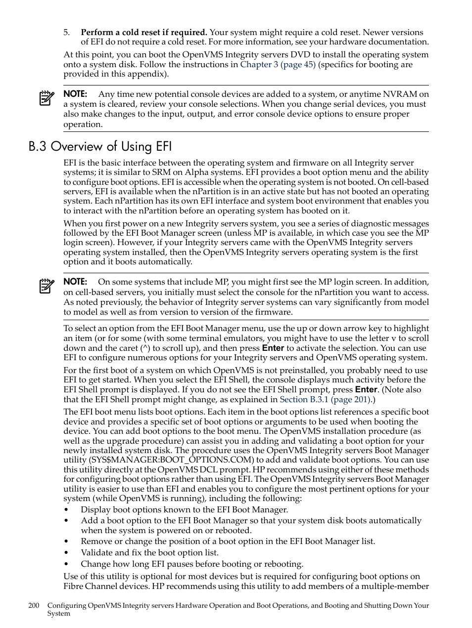 B.3 overview of using efi | HP BA322 90087 User Manual | Page 200 / 346