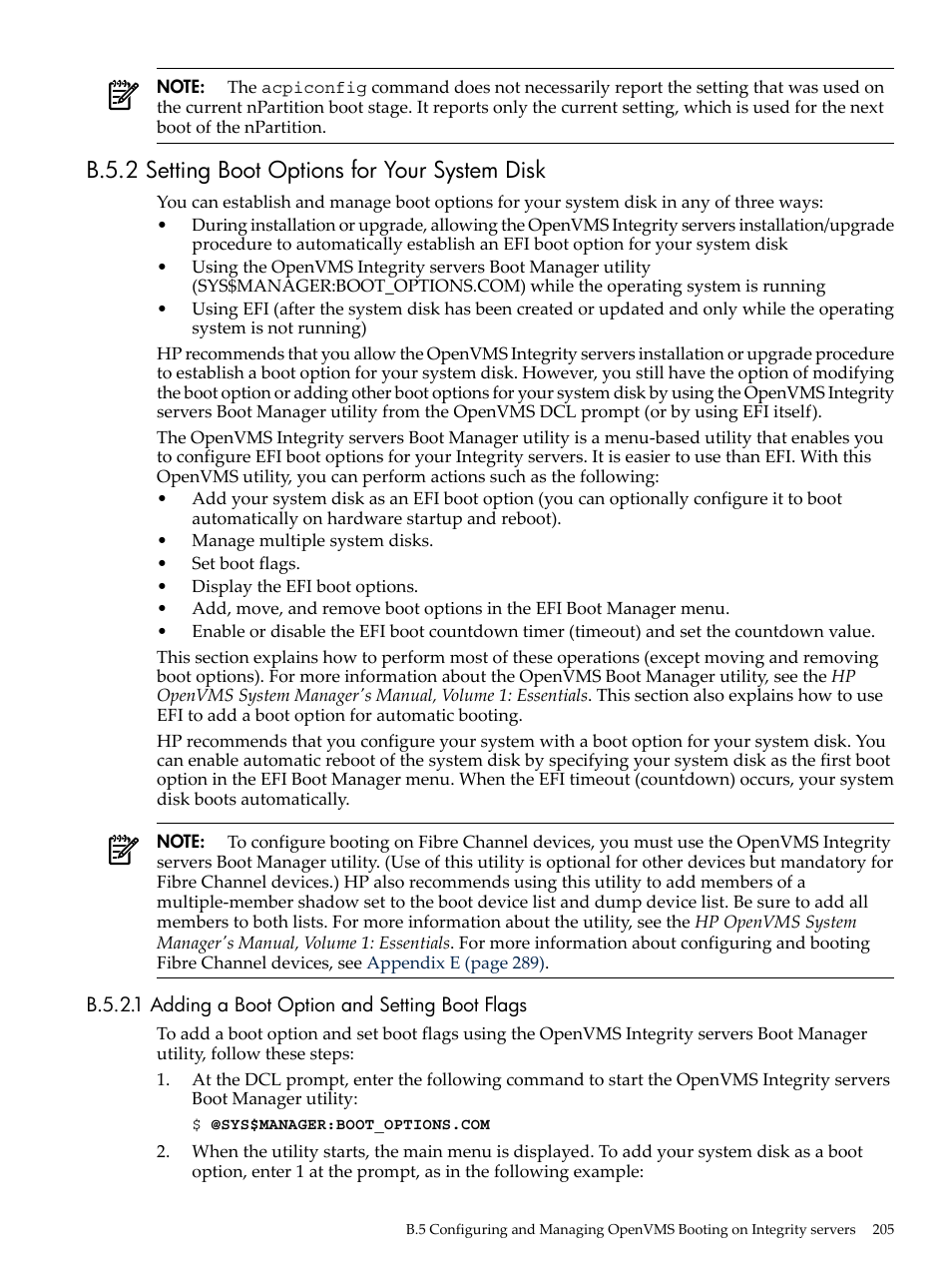 B.5.2 setting boot options for your system disk, Section b.5.2 | HP BA322 90087 User Manual | Page 205 / 346