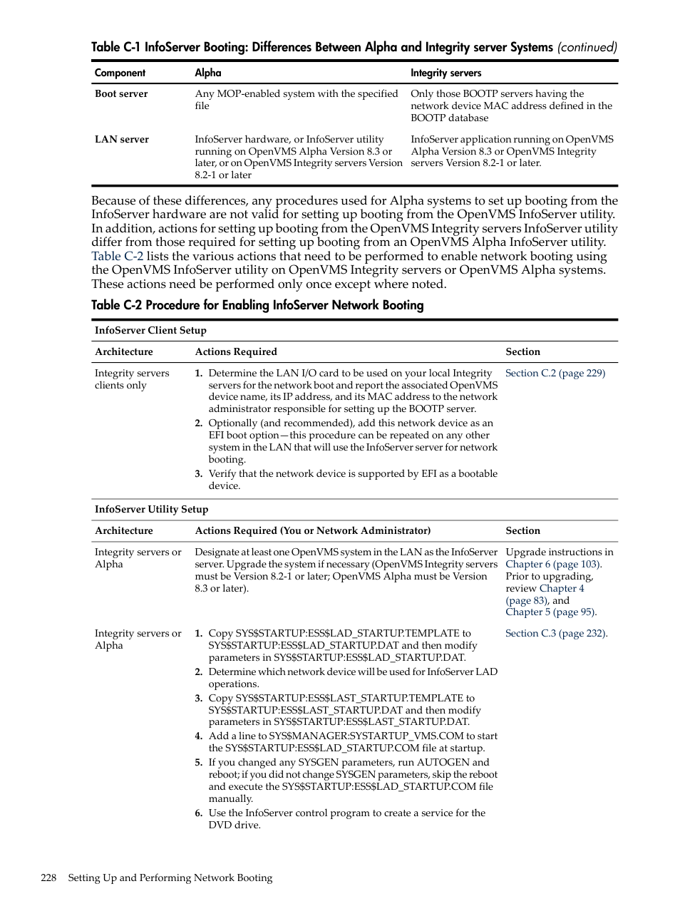 Procedure for enabling infoserver network booting | HP BA322 90087 User Manual | Page 228 / 346