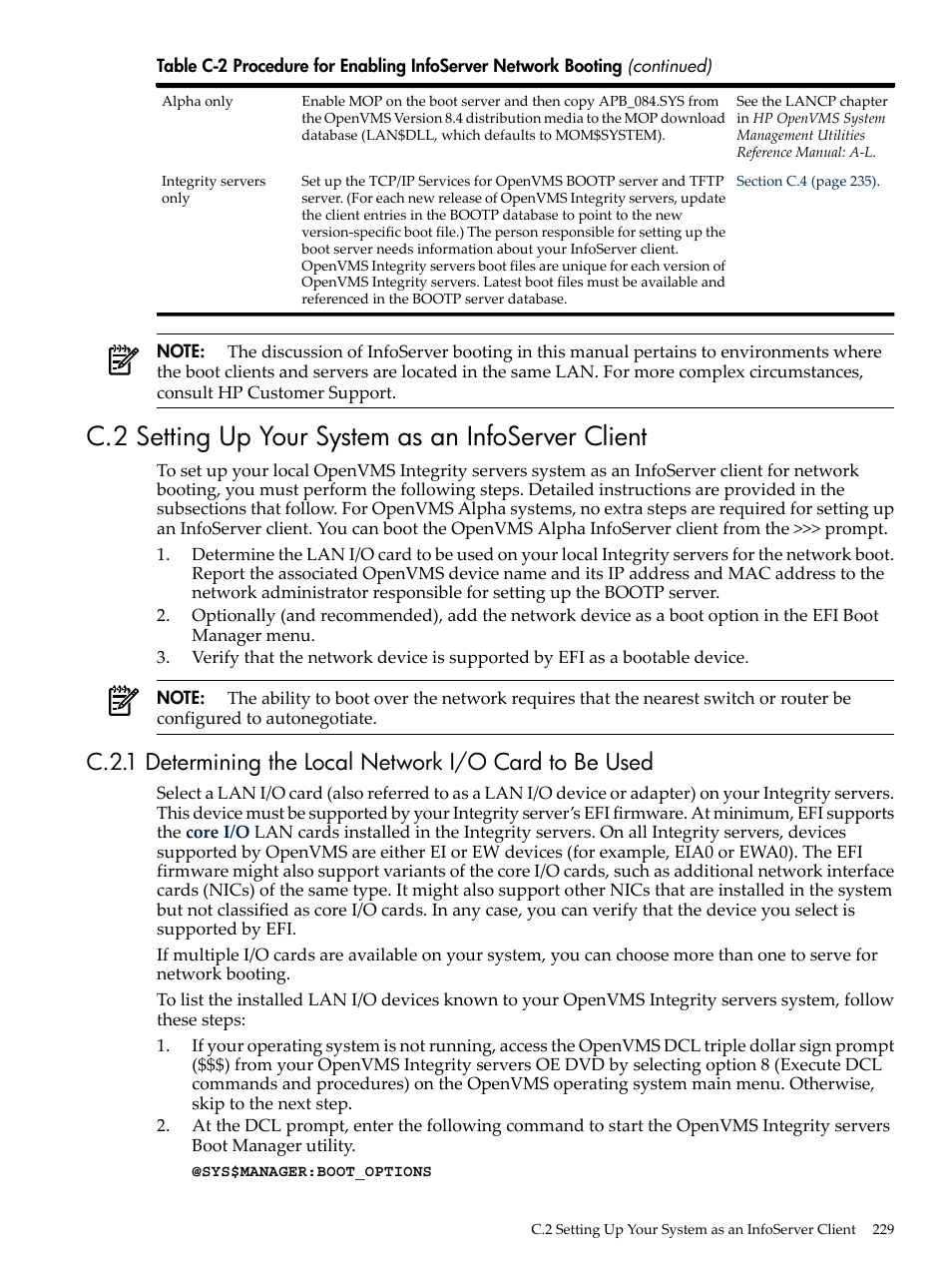C.2 setting up your system as an infoserver client | HP BA322 90087 User Manual | Page 229 / 346