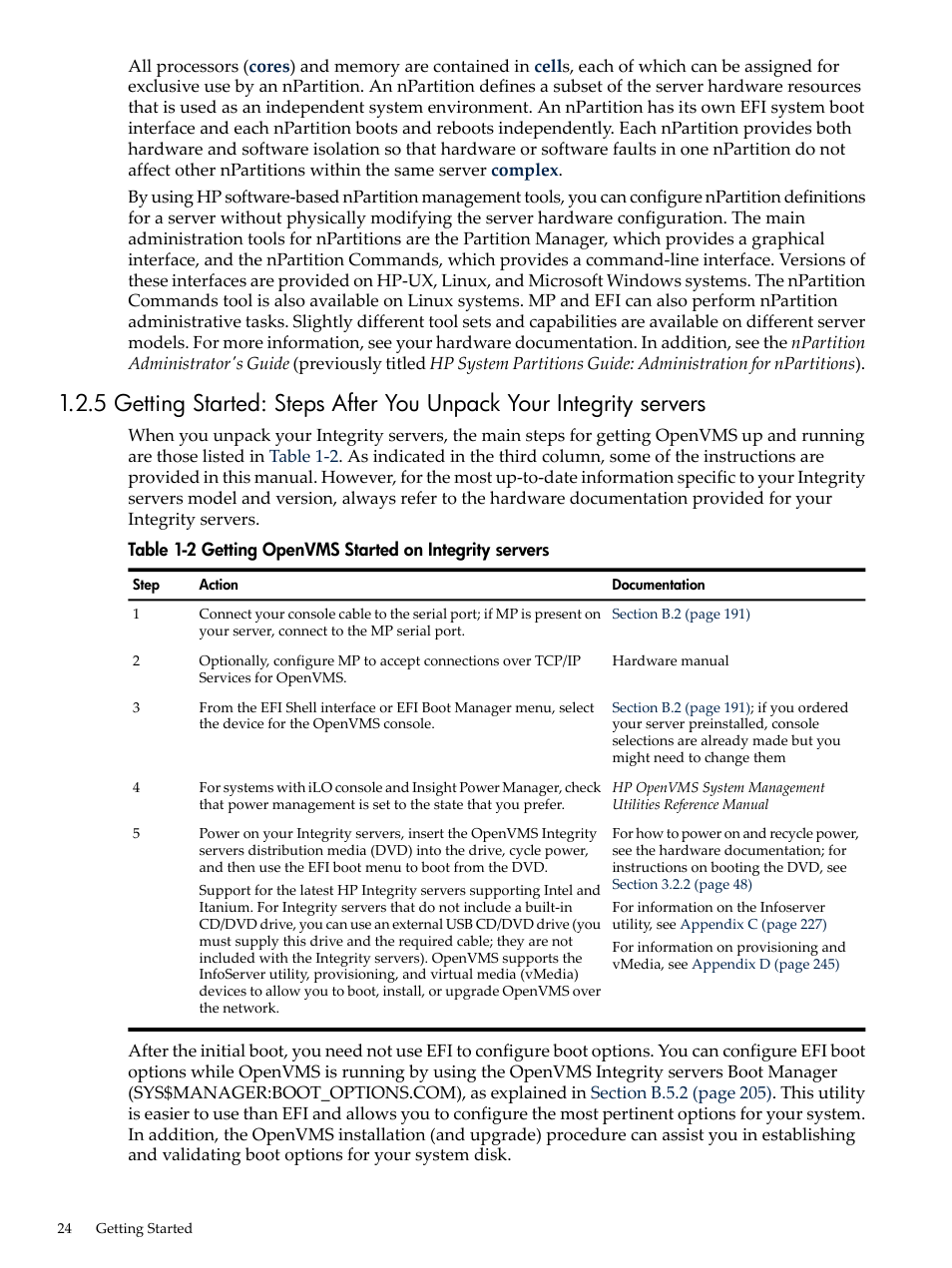 Getting openvms started on integrity servers | HP BA322 90087 User Manual | Page 24 / 346