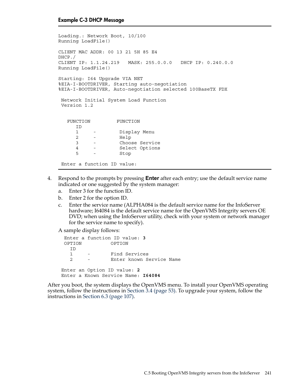 Dhcp message | HP BA322 90087 User Manual | Page 241 / 346