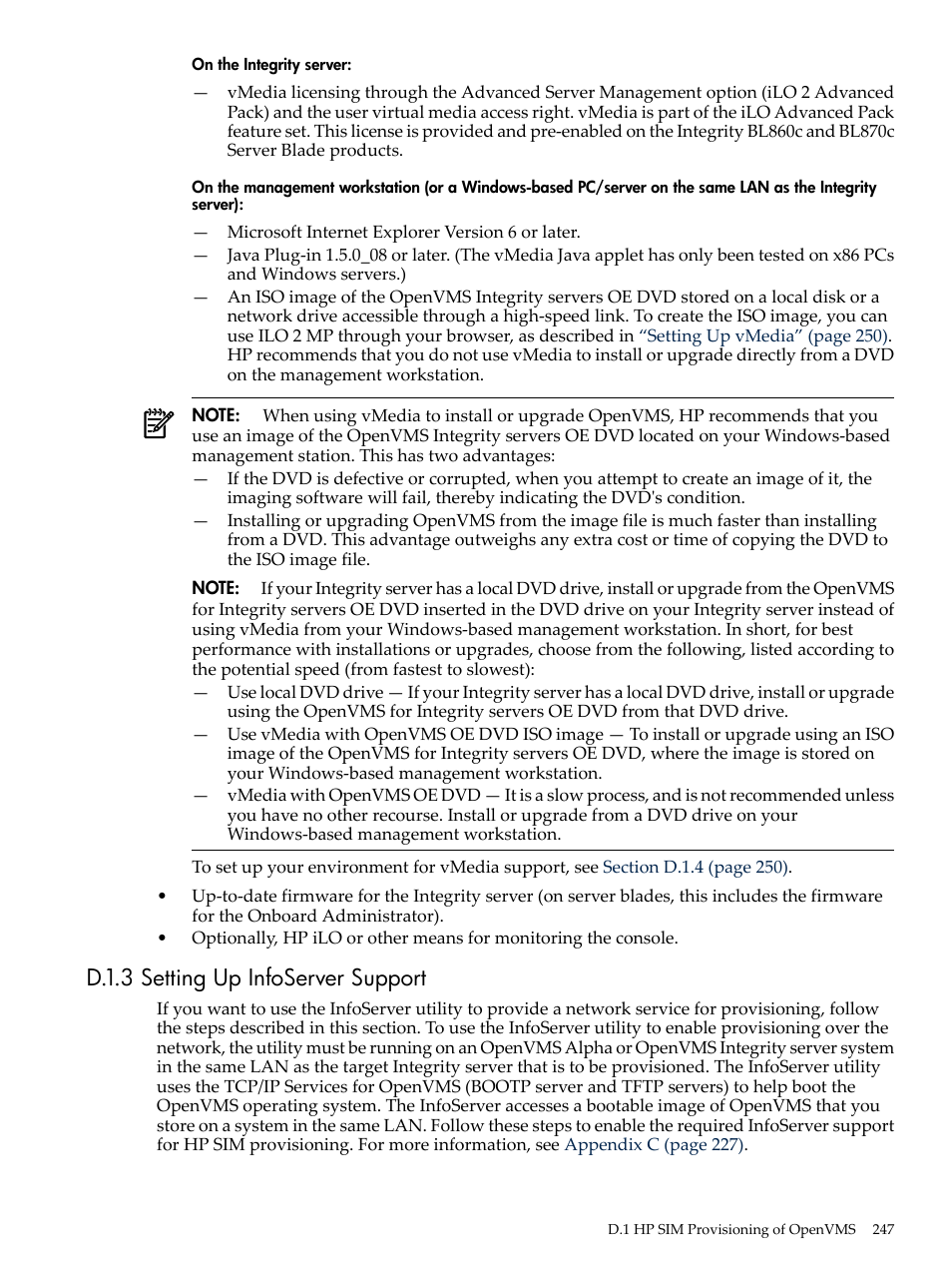 D.1.3 setting up infoserver support | HP BA322 90087 User Manual | Page 247 / 346