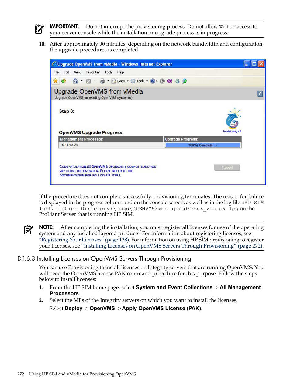 Installing licenses | HP BA322 90087 User Manual | Page 272 / 346