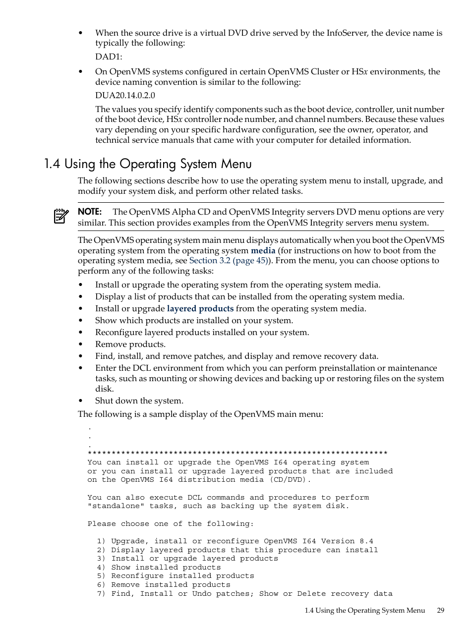 4 using the operating system menu | HP BA322 90087 User Manual | Page 29 / 346