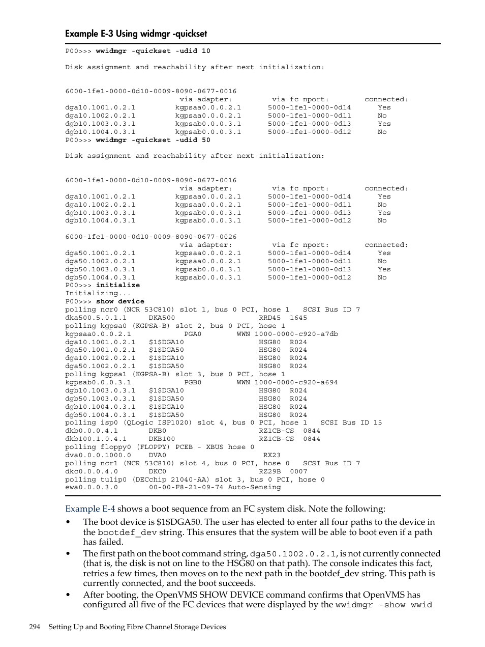 Using widmgr -quickset | HP BA322 90087 User Manual | Page 294 / 346