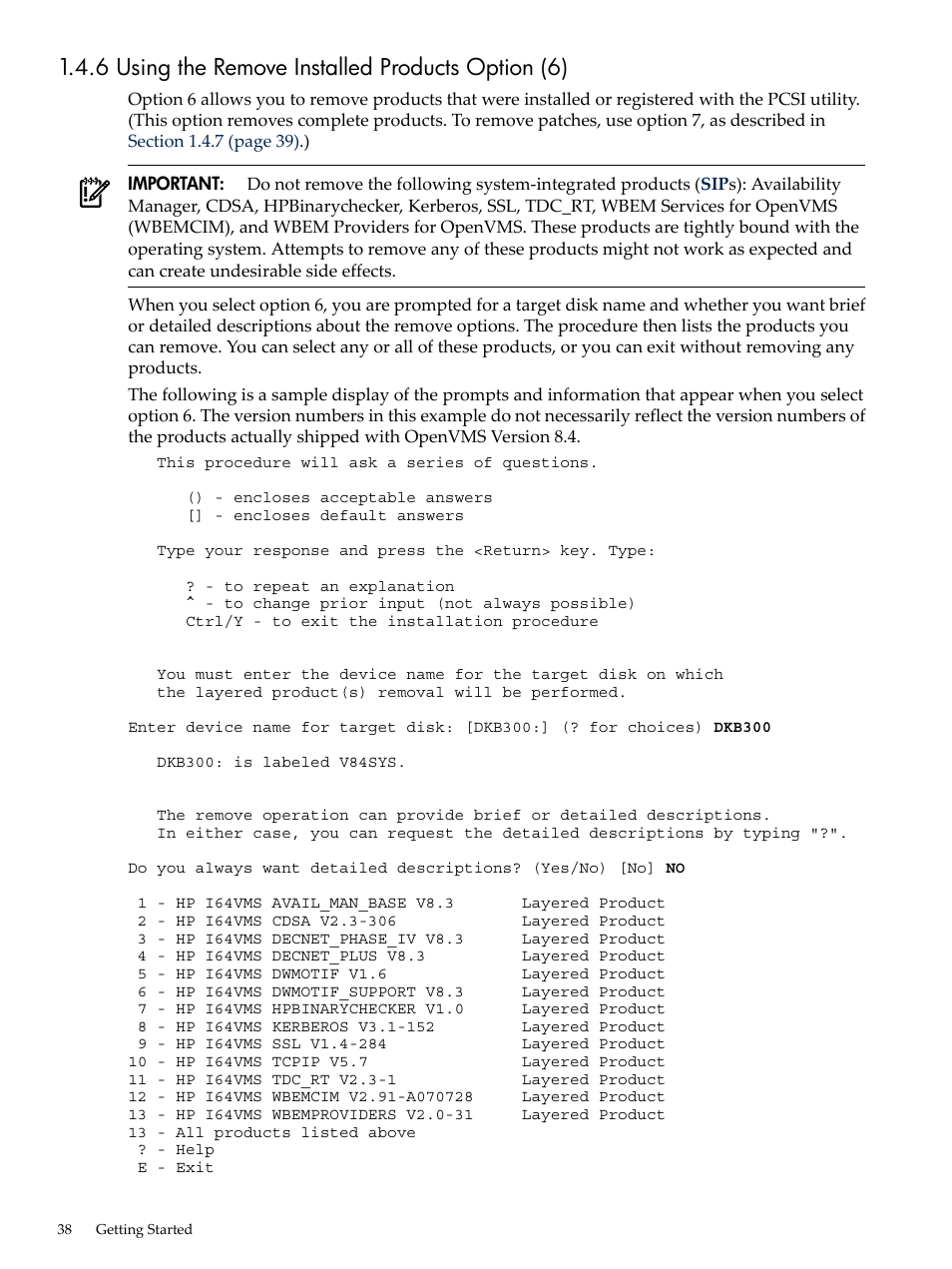 6 using the remove installed products option (6) | HP BA322 90087 User Manual | Page 38 / 346