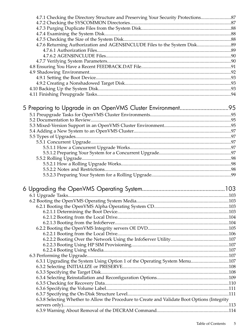 6 upgrading the openvms operating system | HP BA322 90087 User Manual | Page 5 / 346