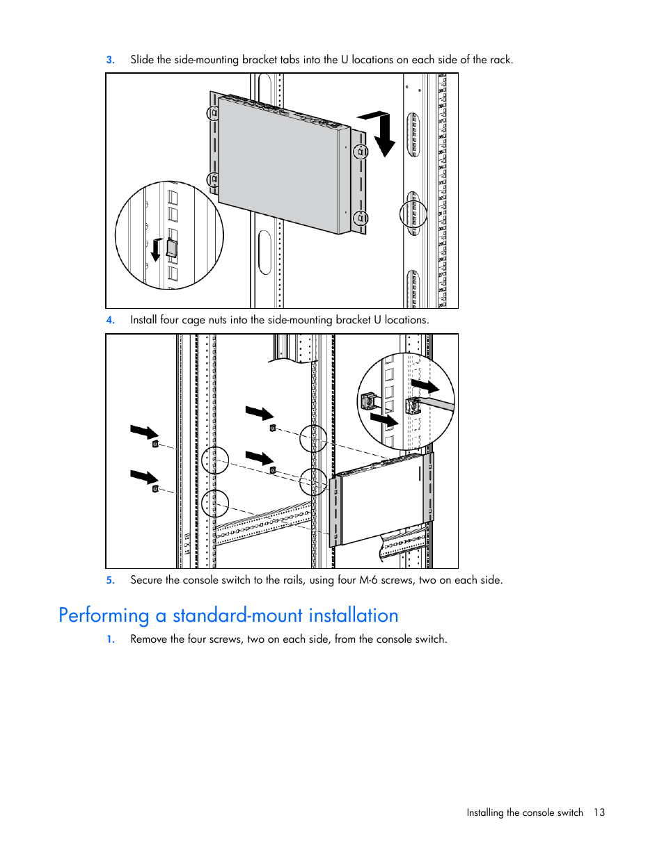 Performing a standard-mount installation | HP 409054-003 User Manual | Page 13 / 105