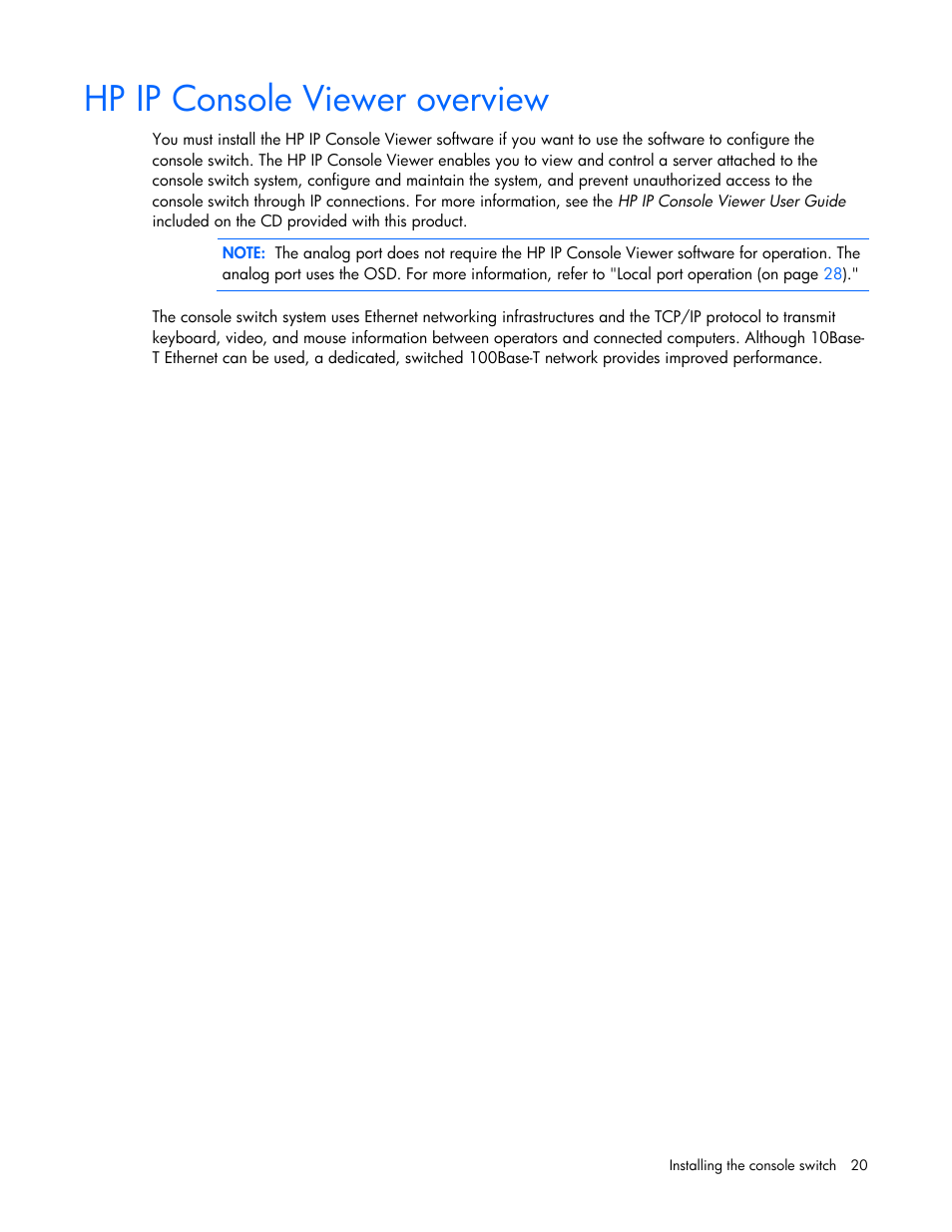 Hp ip console viewer overview | HP 409054-003 User Manual | Page 20 / 105