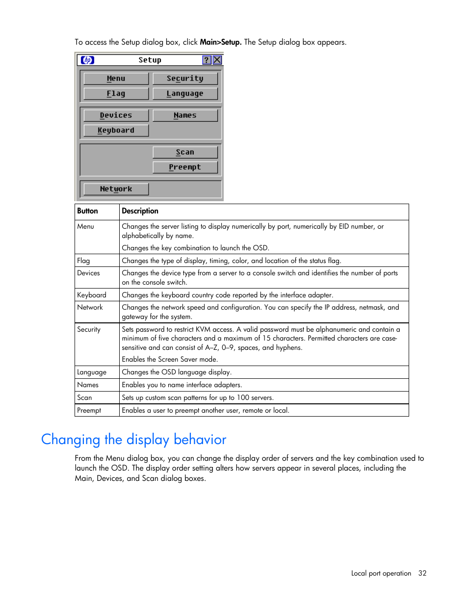 Changing the display behavior | HP 409054-003 User Manual | Page 32 / 105