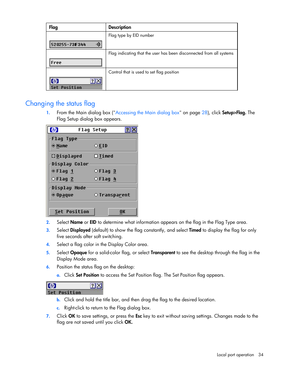 Changing the status flag | HP 409054-003 User Manual | Page 34 / 105