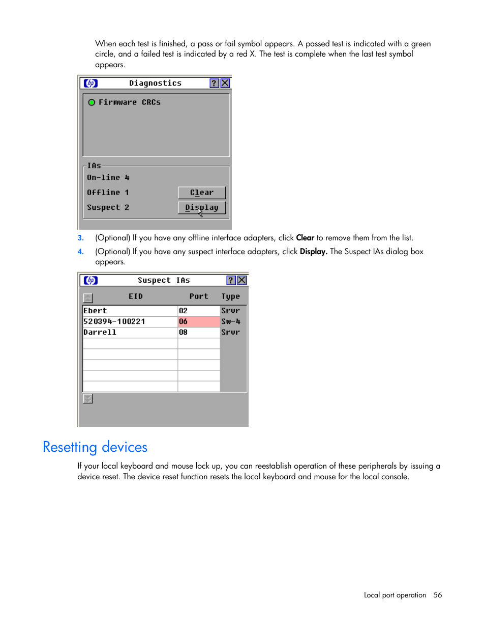 Resetting devices | HP 409054-003 User Manual | Page 56 / 105