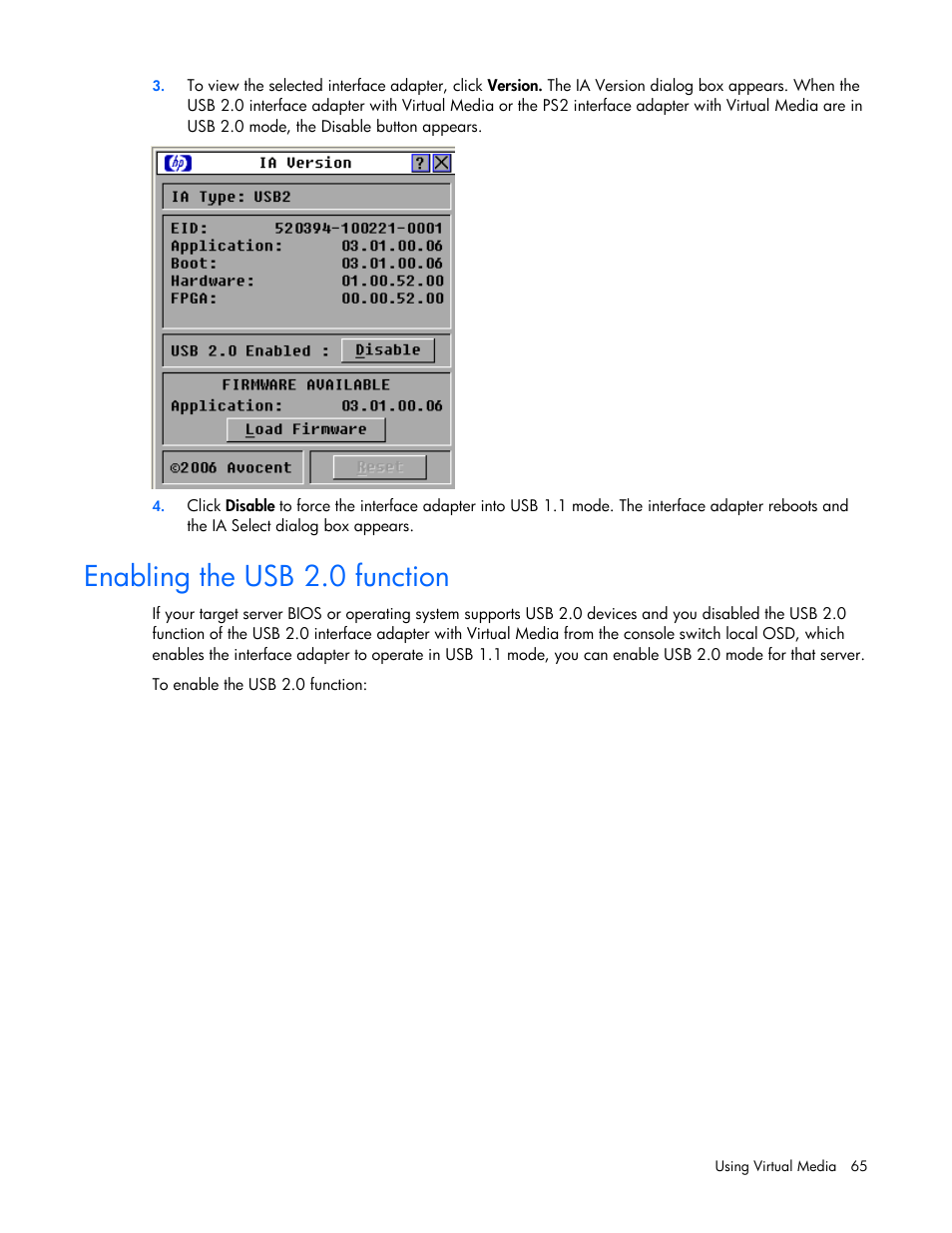 Enabling the usb 2.0 function | HP 409054-003 User Manual | Page 65 / 105