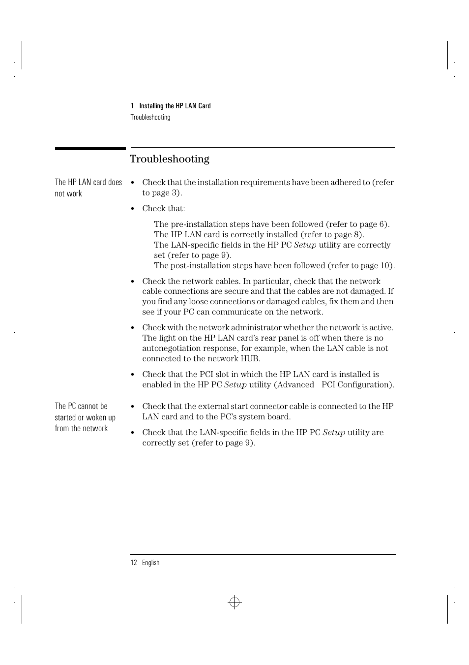Troubleshooting | HP 100TX NightDIRECTOR/100 User Manual | Page 20 / 121