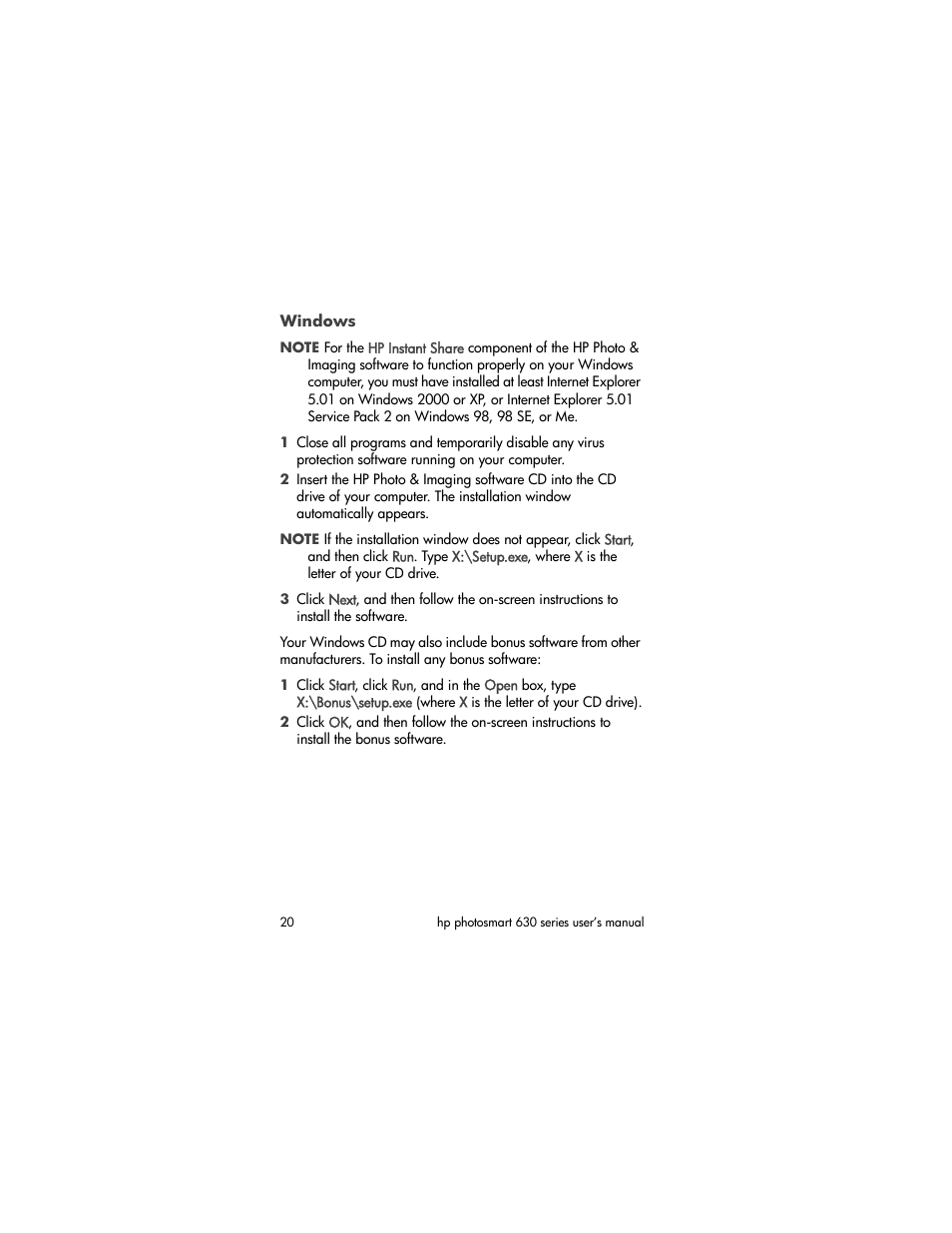 Windows | HP 630 series User Manual | Page 20 / 124