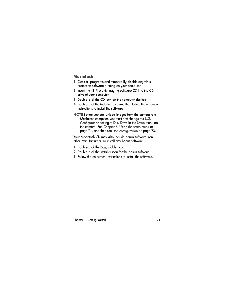 Macintosh | HP 630 series User Manual | Page 21 / 124