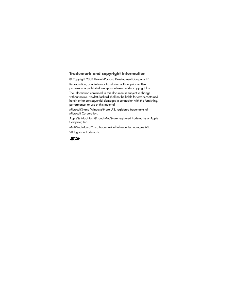 Trademark and copyright information | HP 630 series User Manual | Page 3 / 124
