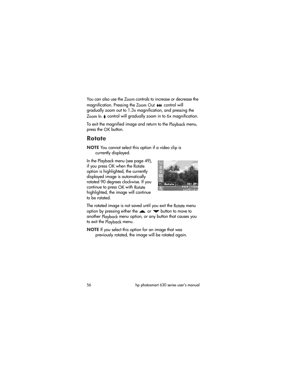 Rotate | HP 630 series User Manual | Page 56 / 124