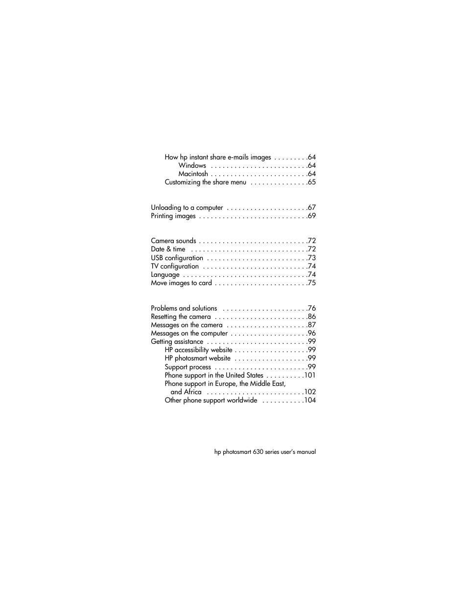 HP 630 series User Manual | Page 6 / 124