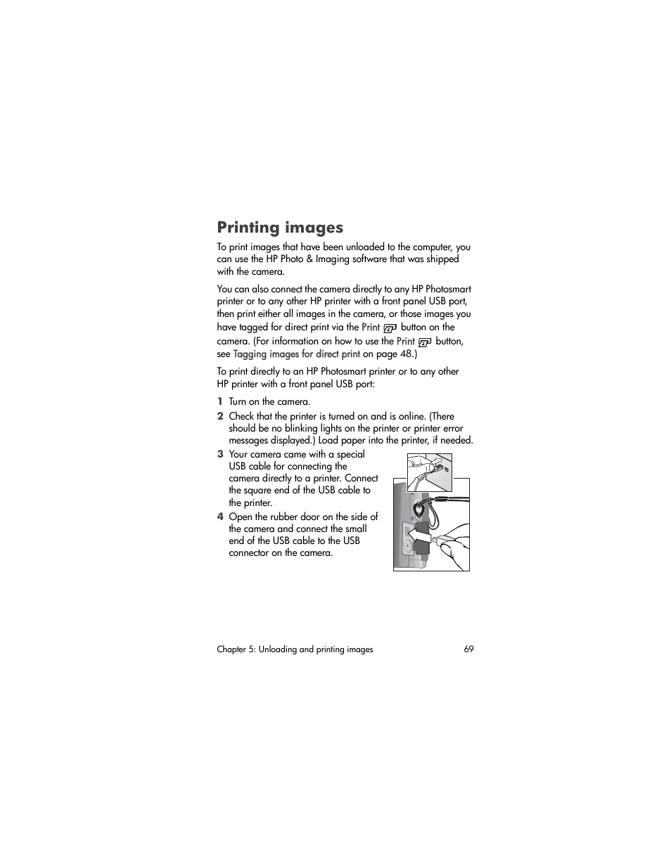 Printing images | HP 630 series User Manual | Page 69 / 124