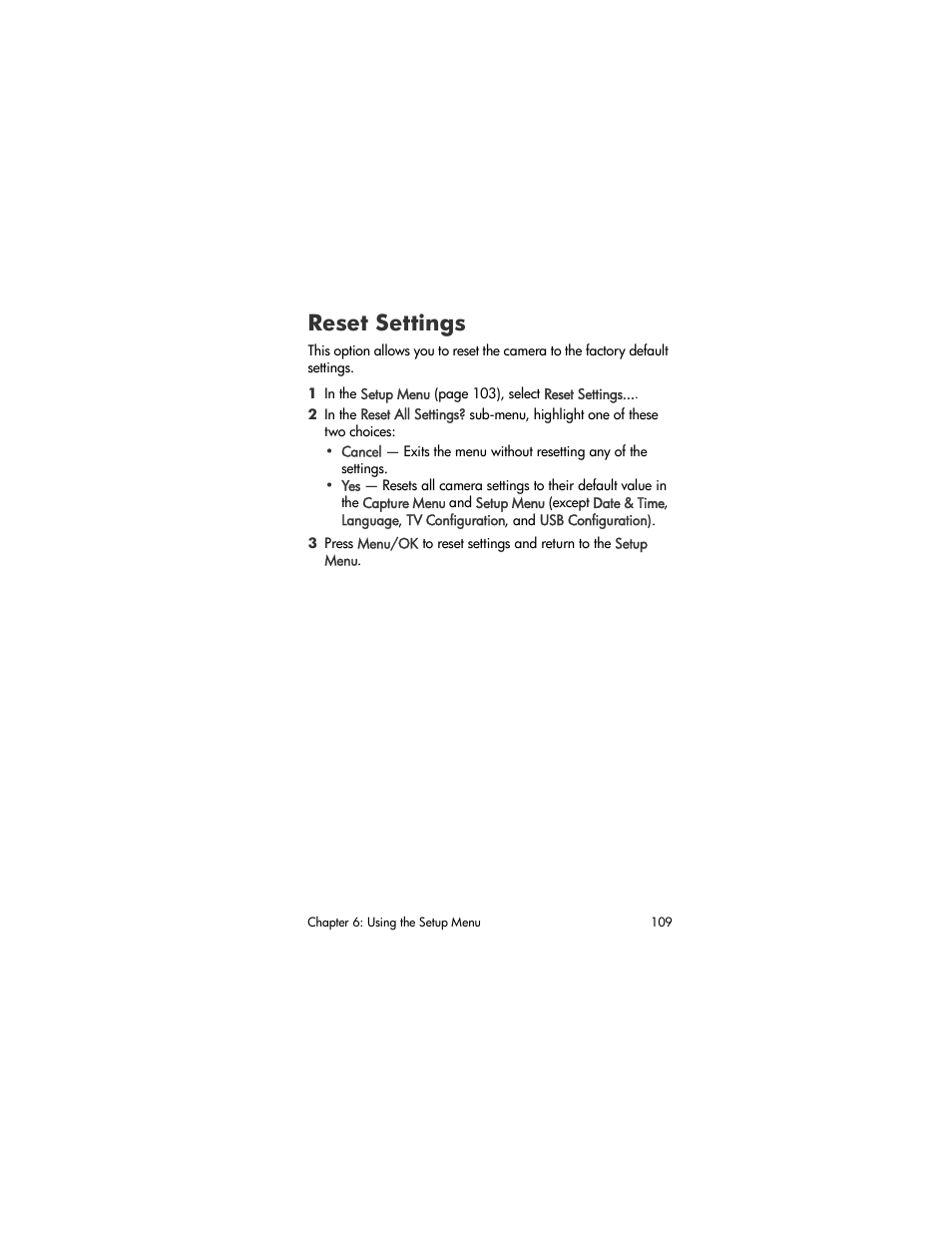 Reset settings | HP R507 User Manual | Page 109 / 179