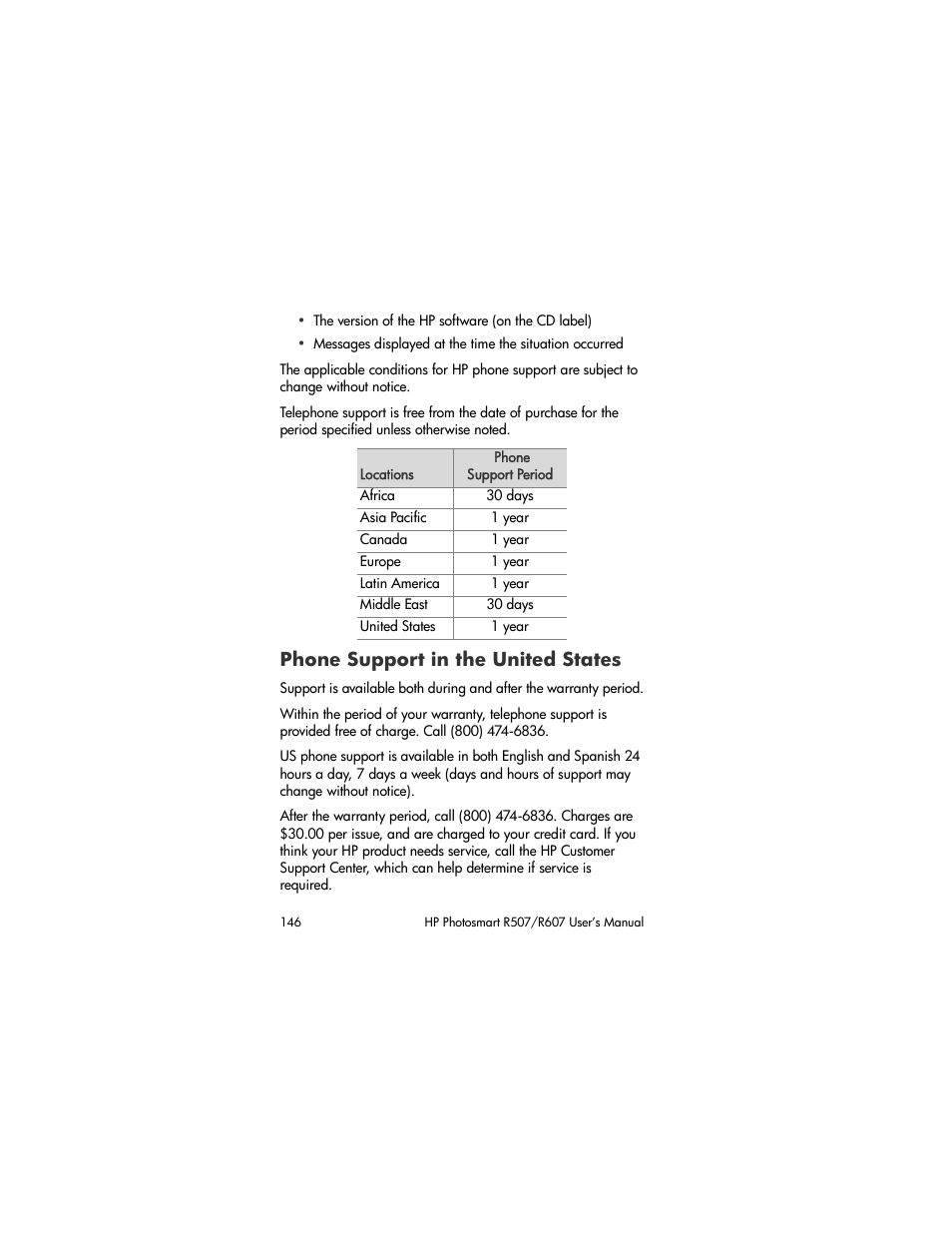 Phone support in the united states | HP R507 User Manual | Page 146 / 179